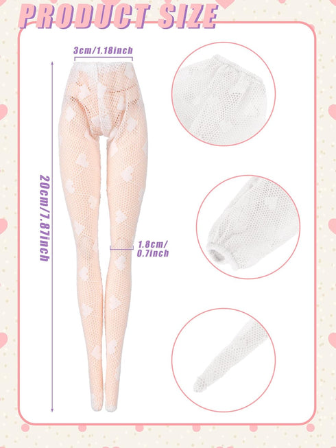 Sotiff 10 Pairs Doll Lace Stockings Handmade Long Sock Female Doll Socks Legging Casual Accessories for DIY Baby Doll Clothes Toy (Cute Style)...