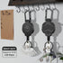 Retractable Keychain Badge Holder with Belt Clip, Heavy Duty Carabiner ID Badge Clip Reel, 32” Steel Retractable Cord, 10 oz Rebound?1pcs Black Ke...