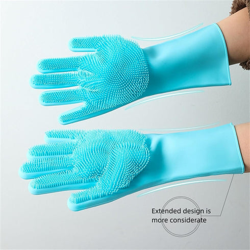 Pet Bathing Gloves, Cat and Dog Bathing Artifacts, Pet Anti-Scratch and Anti-Bite Massage Gloves, Scrubbing Brush.Pet Bath Gloves. (Blue)...