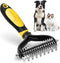 MIU COLOR Pet Grooming Brush, 2 Sided Undercoat Rake for Dogs & Cats, Professional Deshedding Brush and Dematting Tool, Effective Removing Knots, ...
