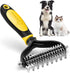 MIU COLOR Pet Grooming Brush, 2 Sided Undercoat Rake for Dogs & Cats, Professional Deshedding Brush and Dematting Tool, Effective Removing Knots, ...