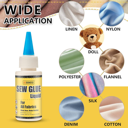 180ml Fabric Glue, Fabric Glue for Clothing Permanent Washable, Fabric Adhesive Clear Waterproof for All Fabrics, Crafts, Patches, Sofa, Cotton, N...
