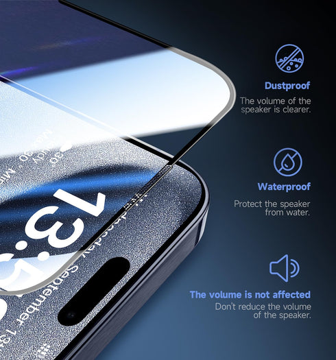 MAGIC JOHN 2 Pack for iPhone 15 Pro (6.1 inch) Tempered Glass Screen Protector, Auto Dust-Elimination Installation, Bubble Free, Dynamic Island Co...