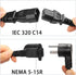 C14 to 5-15R Power Cord, IEC320 C14 to NEMA 5-15R Power Extension Cable Cord, PDU/UPS 18AWG Standard Computer Power Adapter Cord NEMA 5-15R to IEC...