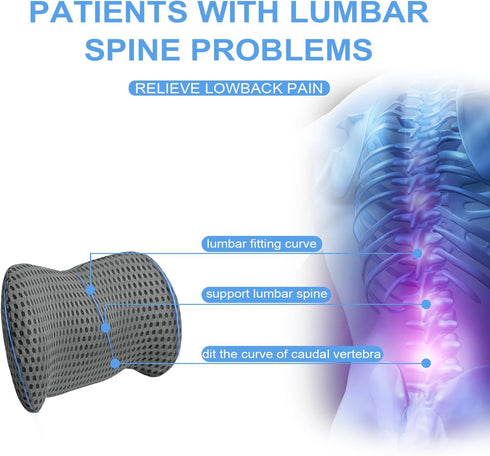 Lumbar Support Pillow, Ergonomic - Memory Foam Lumbar Support Pillow for Lower Back Pain Relief for Car Seats, Office Chairs, Gaming Consoles, Sof...