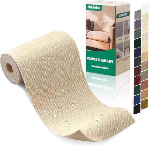 Canvas Repair Tape 4×70 Inch Waterproof Self-Adhesive Fabric Repair Patch for Repairing Boat Covers,Tents,Patio Umbrellas,Car Seats,Luggage,Sofas....