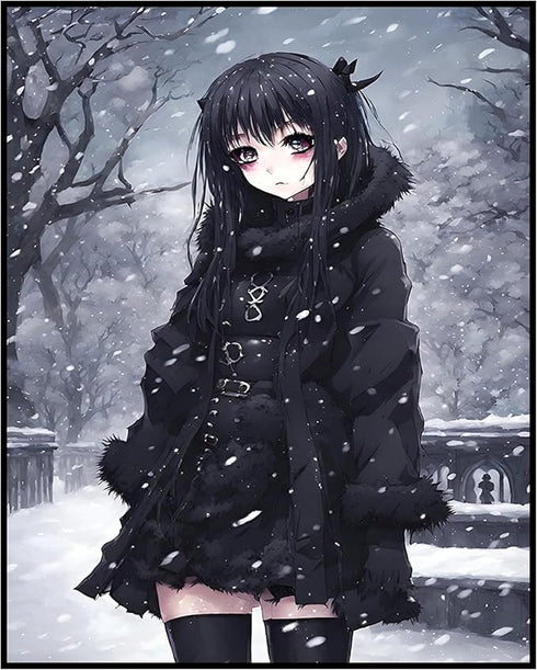 Posterizer 1 pcs- cute anime astyle gothic girl close up-Gothic Art-Gift for Girls, Teens-Living Room Bedroom Decor- unframed wall art...