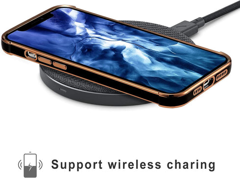 DEFBSC Electroplate Case for iPhone 11 Case with Gold Heart, Luxury Plating Edge Bumper Cute Case with Full Camera Lens Protection for Women Girls...