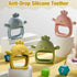 4 Packs Baby Teething Toy Silicone Teething Toys for Babies Over 6 Months Anti Dropping Wrist Hand Teethers Mitten Chick Baby Chew Toys for Suckin...