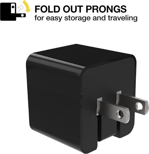 Scosche HA12-RP SuperCube 12W Single USB Port Portable Wall Charger Adapter for All USB Devices, Cell Phone, Tablet, Travel Charger in Black...