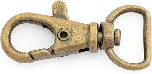 CRAFTMEMORE Swivel Lobster Claw Clasps Classic Trigger Snap Hooks CS10 Purse Landyard Clip 5/8" 3/4" 1" Pack of 10 (5/8 Inch, Antique Brass)...
