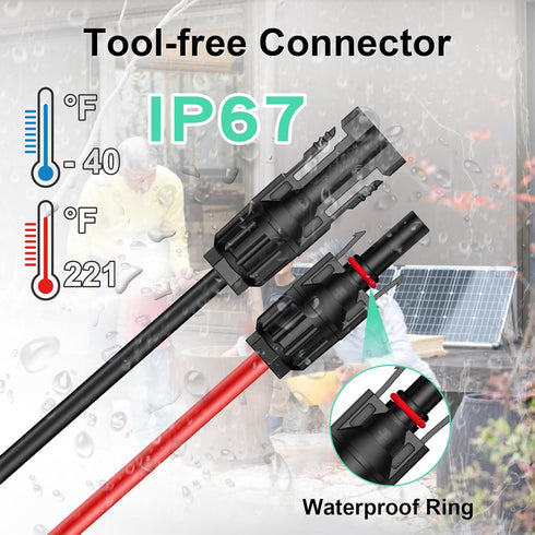 10FT 6 in 1 Solar to XT60 Anderson DC7909 DC6530 DC5525 DC5521 Extension Charge Cable 12AWG Solar Connector Adapter Kit (10FT)...