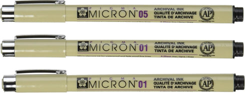Sakura Micron Pen Set Zentangle 3pc, 3 Count (Pack of 1), Black...