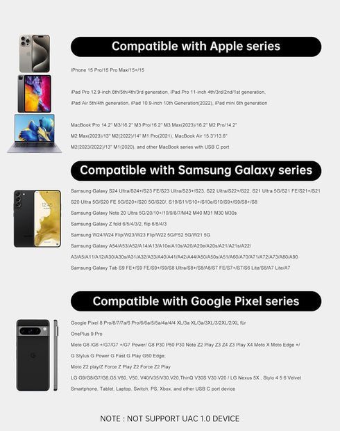 FHG USB C Headphones for Samsung Galaxy S24+ Ultra S23 Z Fold 6, Hi-Res Audio USB C Earbuds Microphone Volume Control for iPhone 15 Pro Max Ipad, ...