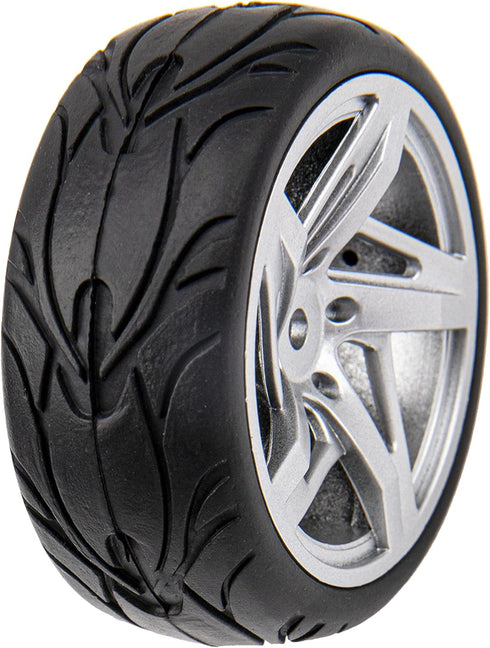 5-Spoke 12mm Hex Hub Wheel Rims & Rubber Tires Compatible with HSP Tamiya HPI Kyosho 1/10 On-Road Touring Car,WLtoys 1/14 144001 Traxxas 1/16 Slas...