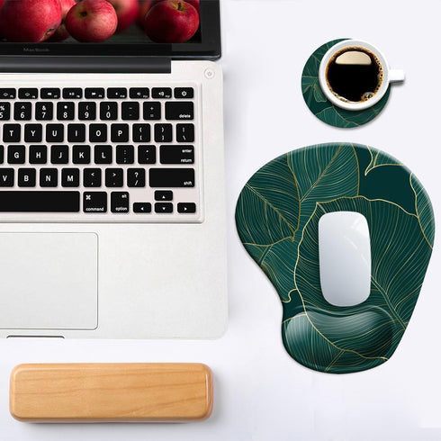 Ergonomic Mouse Pad with Wrist Support and Coaster,Mouse Pads with Non-Slip PU Base for Home Office Working Studying Easy Typing & Pain Relief Pla...