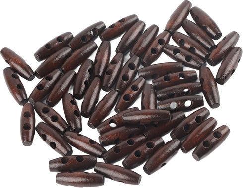 Wooden Toggle Buttons,200Pcs 2 Hole DIY Olive Shape Buttons Sewing Knitting Buttons Clothing Accessories for Clothing Sewing Decorative...