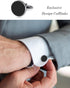 2 Pairs Classic Tuxedo Cufflinks for Men Bridegroom Flat Square Round Knot Cuff Links For Business Wedding Silver Black Tone...