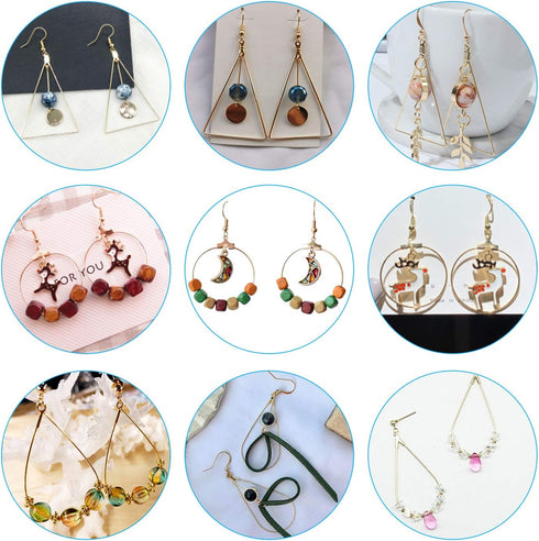 TopBine Earrings Beading Hoop Set for Jewelry Making,Earring Finding Beading Hoop Earrings Bulk for DIY Craft Earring Jewelry Making (Round/Square...