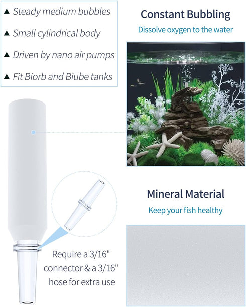 Pawfly Aquarium Replacement Air Stone Bubbler for Specific Classic Tube Flow Halo and Life Fish Tanks Mini Compatible Bubble Release Tool Oxygen D...