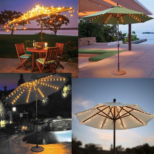Patio Umbrella Lights 8 Lighting Mode 104 LED String Lights with Remote Control Umbrella Lights Battery Operated Waterproof Outdoor Decor for Pati...