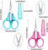 Detail Craft Scissors Set Stainless Steel Scissors Straight Tip Scissors Curved Tip Scissors with Protective Cover for Facial Hair Trimming, Sewin...