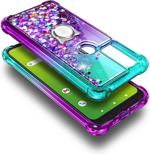 NZND Case for AT&T Radiant Max 5G, Cricket Dream 5G/AT&T Fusion 5G/Innovate 5G with Tempered Glass Screen Protector, Ring Holder/Wrist Strap, Spar...