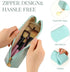 Travel Makeup Brush Holder, Portable Travel Cosmetic Brush Bag with Zipper, Makeup Brush Bag Pouch Travel Case Small Makeup Bag for Travel Outdoor...