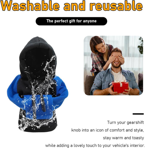 Car Gear Shift Cover, Fashionable Hoodie Car Shift Knobs, Novelty Mini Auto Gearshift Decor Sweater Shirt, Universal Car Accessories for Winter Wa...