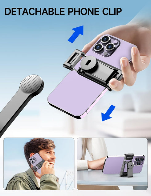 42" Selfie Stick Tripod with Fill Light Extendable Phone Tripod Stand All-in-1 Selfie Stick Travel Tripod with Detachable Remote & Phone Holder Ce...