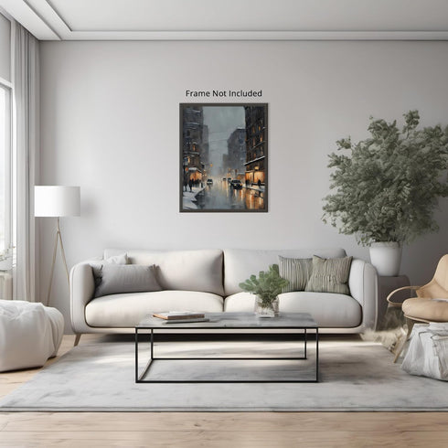 Posterizer 1 pcs-beautiful city in winter-in oil painting style -1-Landscape & Nature Art-GIft for Men Women Teens-Dining Room Decor- unframed wal...