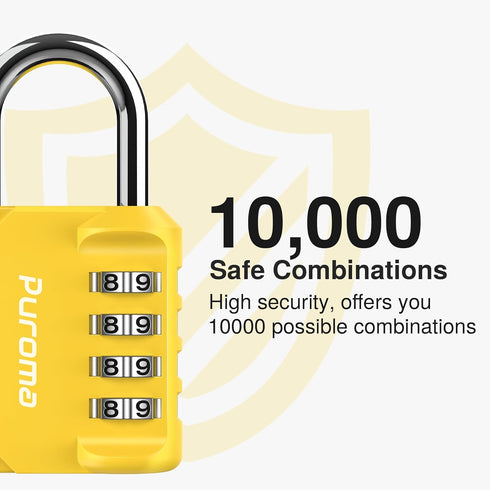 Puroma 2 Pack Combination Lock 4 Digit Locker Lock Outdoor Waterproof Padlock for School Gym Locker, Sports Locker, Fence, Toolbox, Gate, Case, Ha...