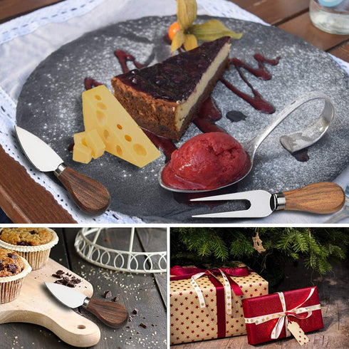 Cheese Knife Set 14 Piece, Stainless Steel Cheese Knives, Charcuterie Boards Accessories, Butter Spreader Knife with Corkscrew Wine Opener and Pou...