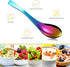 6 Pieces Rainbow Soup Spoon Colorful Stainless Steel Spoon Mirror Finish Spoons Kitchen Serving Spoons for Soup Rice Tea Milk Coffee Dessert...