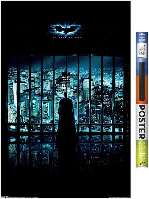 Trends International DC Comics Movie - The Dark Knight - Batman VIew Of The City One Sheet Wall Poster, 22.375" x 34", Premium Poster & Clip Bundl...