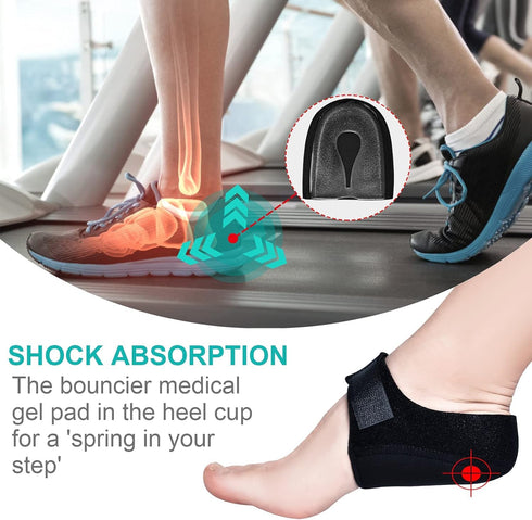 Plantar Fasciitis Heel Cups, Heel Cups for Heel Pain(4PCS), Heel Protectors for Plantar Fasciitis Relief, Adjustable Heel Pads for Heel Pain Relie...