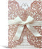 20PCS 5.12 x 7.28'' Laser Cut Wedding Invitations Cards with Envelopes Hollow Rose Pocket with Bowknot Invitation for Bridal Shower Wedding Invite...