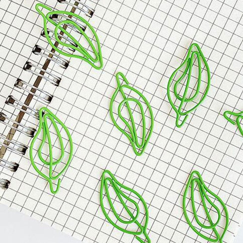 TEHAUX 30pcs Mini Paper Clips, Leaf Paper Clip Small Paper Clip Stationery Clips Office Paperclips File Clips Paper Clip Bookmark Clip for Office ...
