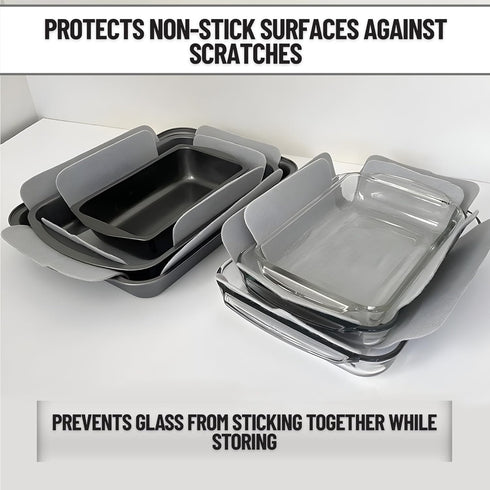 Evelots Bakeware/Cookware Scratch Protectors-Pots/Pan/Dish Dividers -Set of 6 - Two Large Sizes-Extra Thick Felt - Prevent Chips and Cracks When S...
