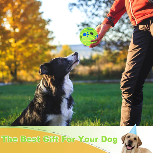 Interactive Dog Ball, Large Dog Ball Toy, Interactive Dog Toy for Small/Medium/Large Dogs, Herding Ball for Dogs with Fun Giggling Sounds When Rol...