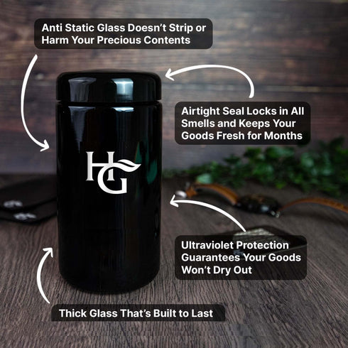 Herb Guard - 1 Oz Airtight Container and Smell Proof Jar (500 ml) 2 Way 62% Pack Keeps Goods Fresh for Months...
