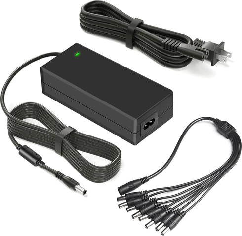 Security Camera Power Supply, 12V AC Adapter, for Lorex, Samsung, Q-See, Night Owl, Swann, Annke Cameras and CCTV DVR Surveillance System, with 8-...