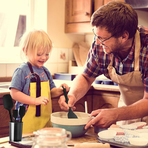 Silicone Spatula, 6 pieces Heat Resistant Rubber Spatulas Set for Baking, Cooking and Mixing Kitchen Utensils Seamless One Piece Spatula with Stai...