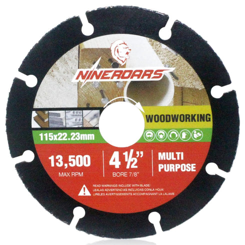 4 1/2 Inch Cut Off Wheel for Wood, Wood with Nails, Laminate, Plastic, Plaster, Rubber Angle Grinder Wood Cutting Disc 4.5 Inch with 7/8 Inch Arbo...