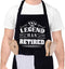 This Legend Has Retired Apron Funny BBQ Apron with 2 Pockets Waterproof Dad Cooking Apron for Cooking Grilling Kitchen, Retirement Gifts for Men W...