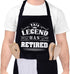This Legend Has Retired Apron Funny BBQ Apron with 2 Pockets Waterproof Dad Cooking Apron for Cooking Grilling Kitchen, Retirement Gifts for Men W...