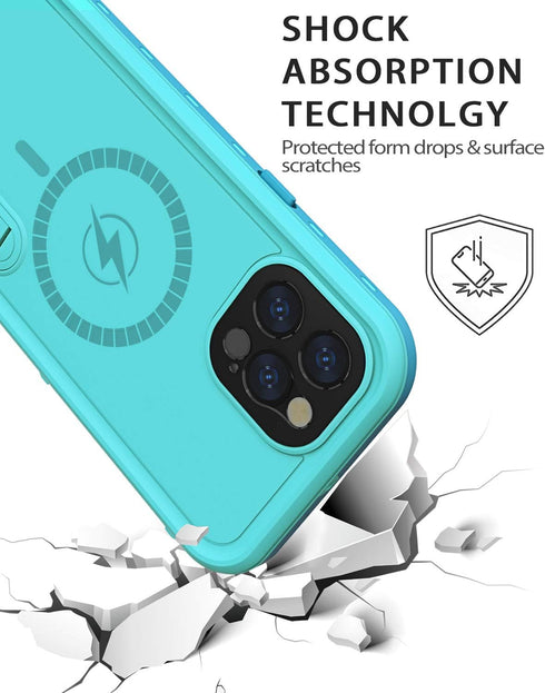 Diverbox Design for iPhone 12 Pro Max Waterproof Case with Kickstand, Durable Shockproof Phone Case Cover with Built in Screen Protector for iPhon...