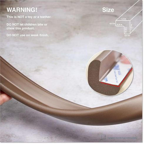 Roving Cove HeftyFit Edge Protector for Baby Proofing (6ft Large Edge Only), Heavy-Duty Soft Rubber Foam Furniture Edge Bumper Guards, Desk Edge C...