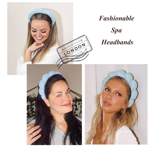 Tobeffect Spa Headband for Washing Face and Wristbands Set, Skincare Makeup Sponge Headbands for Women and Skin Care Wristband Wash Face, Terry Cl...