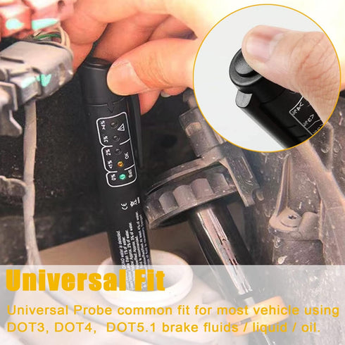 Brake Fluid Liquid Tester Pen, Brake Fluid Tester with 5 LED Indicators, Brake Fluid Liquid Testing Pen for DOT 3 DOT 4 DOT 5.1 Vehicle, Auto Test...